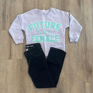 Cotton On Sweatshirt and Cat & Jack Jeans